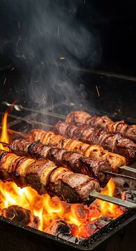 Churrasco Grill Close-Up &ndash; Smoky BBQ Moment