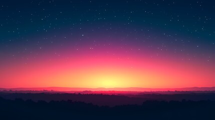 Obraz premium Breathtaking Sunset Over Serene Horizon: Vibrant Nature and Colorful Evening Sky