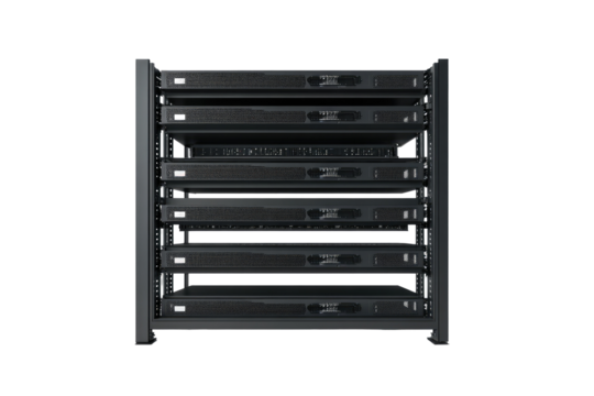 Multiple Server Racks on transparent background