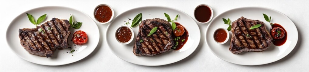 Grilled Steak with Sauces