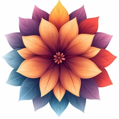 Fototapeta premium Colorful Abstract Floral Design: Vibrant Nature-Inspired Botanical Art for Modern Serenity and Wellness