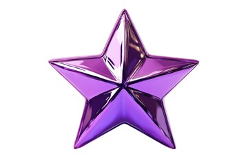 Obraz premium Shiny purple star illustration on white background 