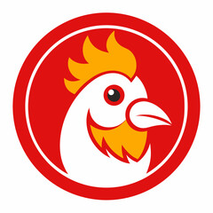 Chicken Mascot Logo in Circle Fun and Bold Poultry Branding Vector Design