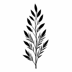 Fototapeta premium Organic Botanical Illustration: Simple and Elegant Leafy Art for Nature-Inspired Decorative Design