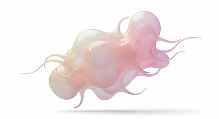 Fototapeta premium Abstract Pink and White Fluid Form Organic 3D Render