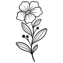 Cute line art leaf icon illustration