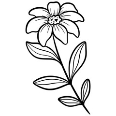 Cute line art leaf icon illustration