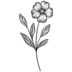 Cute line art leaf icon illustration