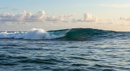 A powerful ocean wave curling into a tunnel like formation