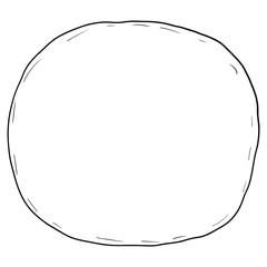 Oval outline sketch line illustration round decorative vector