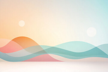 a clean, minimalist website header with abstract waveforms and soft gradients