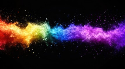 Fototapeta premium Vibrant Color Burst with Rainbow Hues and Dynamic Particle Effect