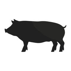 Fototapeta premium Pig silhouette illustration animal black vector