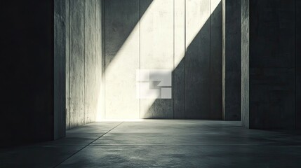 Obraz premium Minimalist Interior Space with Subtle Light and Concrete Walls