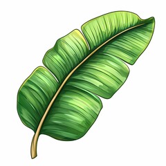 Botanical Green Leaf Illustration: Tropical Foliage Art for Vibrant Eco-Friendly Decor