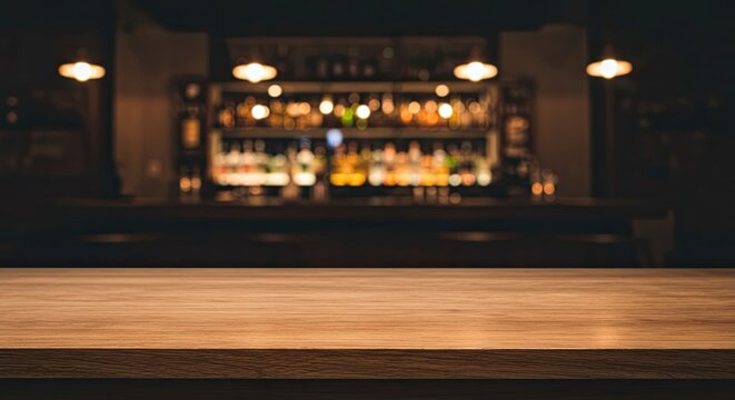 Clean Empty Bar Table