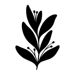 Cute black leaf icon illustration