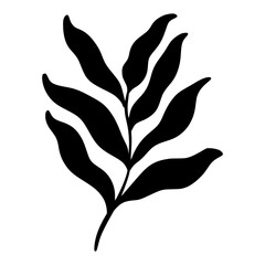 Cute black leaf icon illustration