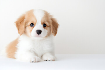 affectionate clumber spaniel puppy,