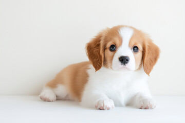 affectionate clumber spaniel puppy,