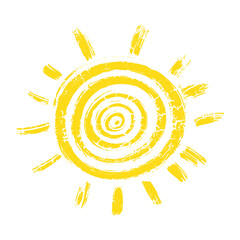 Doodle spiral sun yellow illustration ammunition vector