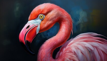 Obraz premium Ölgemälde Flamingo