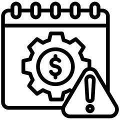 Due Date mini illustration outline icon, use for taxation, economy, business, finance, UI, UX kit, app and web development, digital or print.