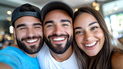 Friends taking selfies with their bowling scores