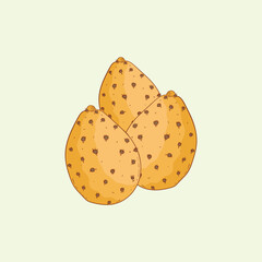 Cactus Fruit Flat Design Cartoon Illustration