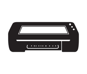 Printer icon isolated on white. Black and white printer icon vector illustration.