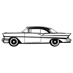 Obraz premium Vintage car illustration automobile vehicle vector