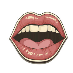 Bold & Colorful Mouth Illustration - Modern Pop Art Graphic Design for Social Media & Creative Emojis