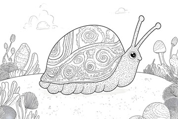 Snail line art illustration