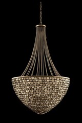 Elegant chandelier with textured surface for home or luxurious interior design