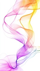 Fototapeta premium Colorful Wave Abstract Flowing Lines on White Background