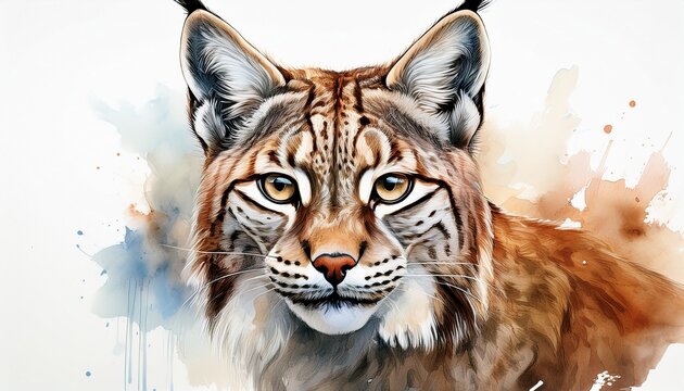 Aquarell Luchs