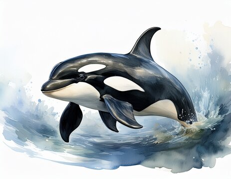 Aquarell Orca