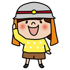 消防士の帽子を被る子供（女の子2）