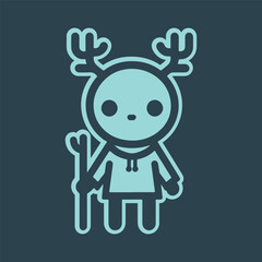 vector illustration of a man holding a heart symbol