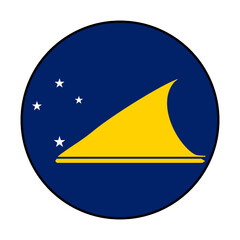 Flag of Tokelau. Black loop edge. Tokelau circle flag logo icon computer vector illustration design.
