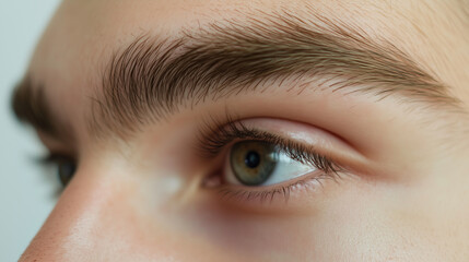 Obraz premium Close-up photo of a model male with well-groomed, beautiful eyebrows