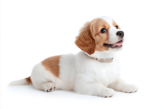 cheerful clumber spaniel puppy,