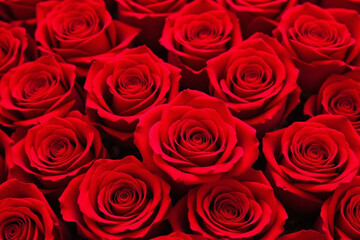 Fototapeta premium bunch of red roses are arranged in a circle
