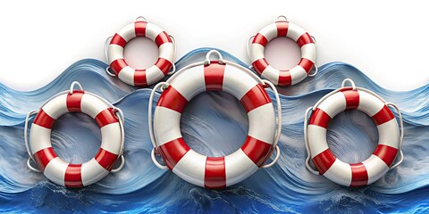Lifebuoy Waves:  Ocean Rescue Symbol Photography, Dramatic Sea Imagery, Life Preserver Photos