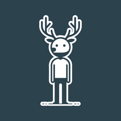 vector illustration of a deer man