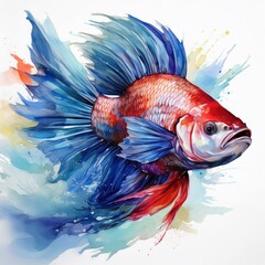 Fototapeta premium Aquarell Kampffisch