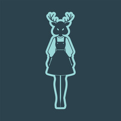 vector illustration of a deer man