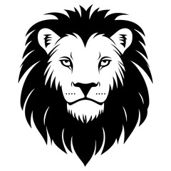 Obraz premium Lion face linear illustration wildlife animal vector