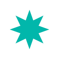Bold star shape icon. Abstract symbol and graphic element. Modern design, flat format, contemporary aesthetic. Perfect for branding, decoration, and trendy applications.