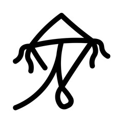 kite icon with line style, perfect for user interface projects